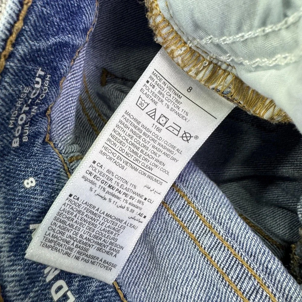 Old Navy Jeans Boys 8 Blue Mid Rise Bootcut Built-In Tough Stretch Denim Casual